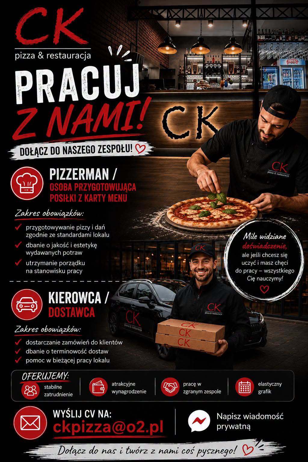 Ogłoszenie o pracę w CK Pizzeria Gniew